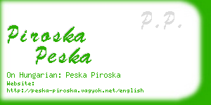 piroska peska business card